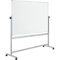 Global Industrial Reversible Rolling Magnetic Dry Erase Porcelain Whiteboard, 72W x 48H Board B444999P